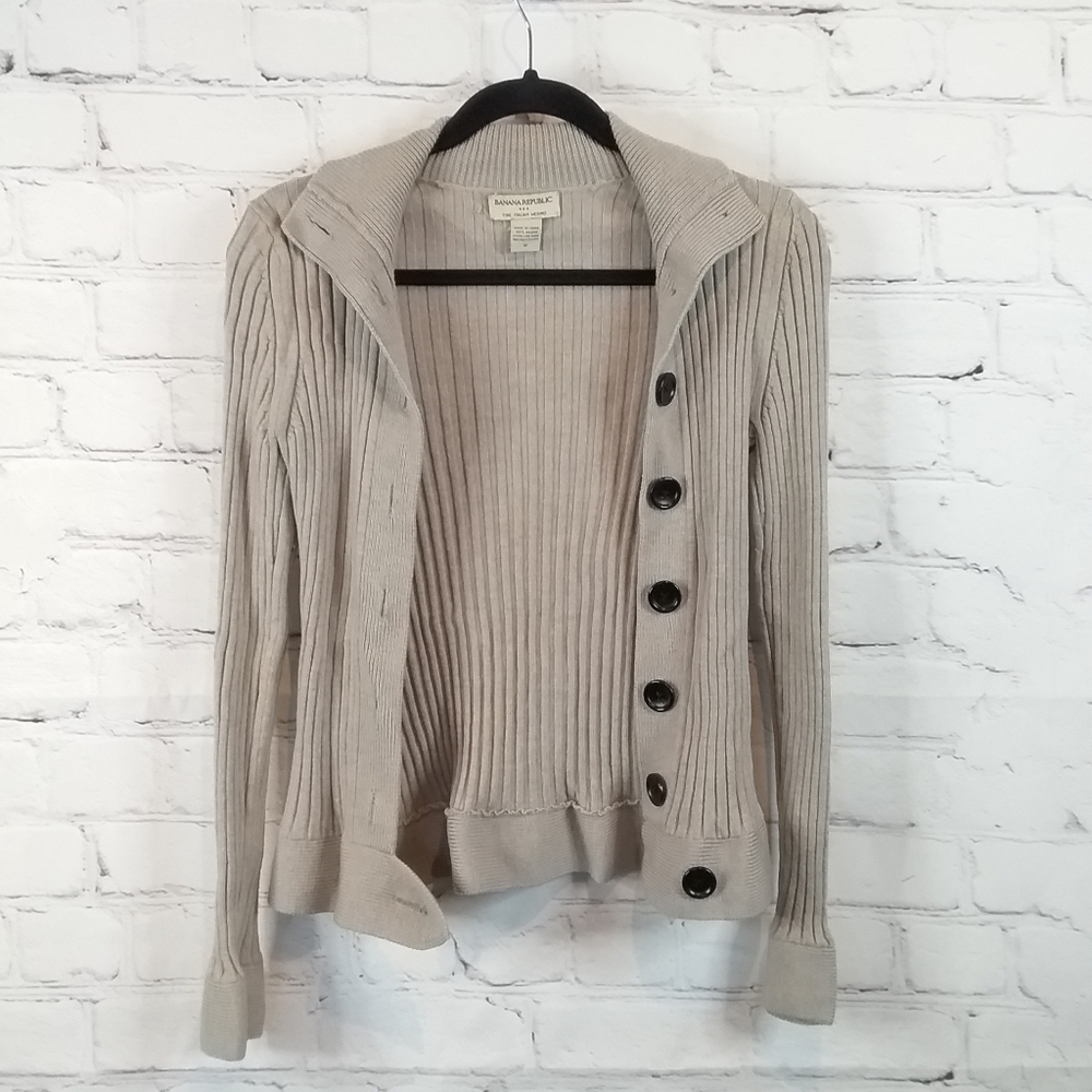 💜 Banana Republic Cardigan | Light grayish tan